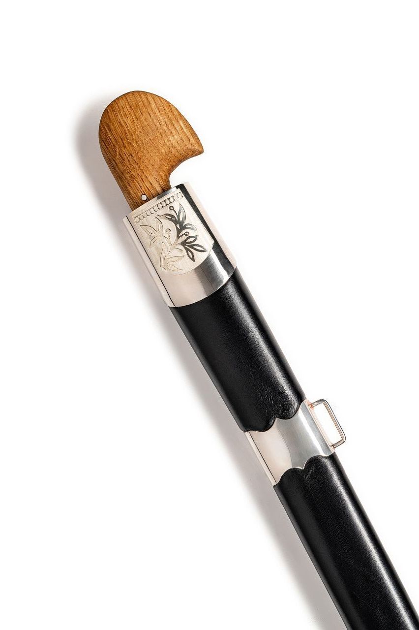 Кавказская мельхиор с резьбой (карагач,кость) фото 