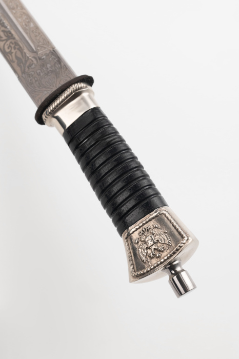 Нож Пластунский с резьбой мельхиор фото 