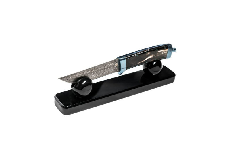 Нож Композиция Океан(дамаск,рог буйвола,нат.камень)  Нож Композиция Океан(дамаск,рог буйвола,нат.камень) фото