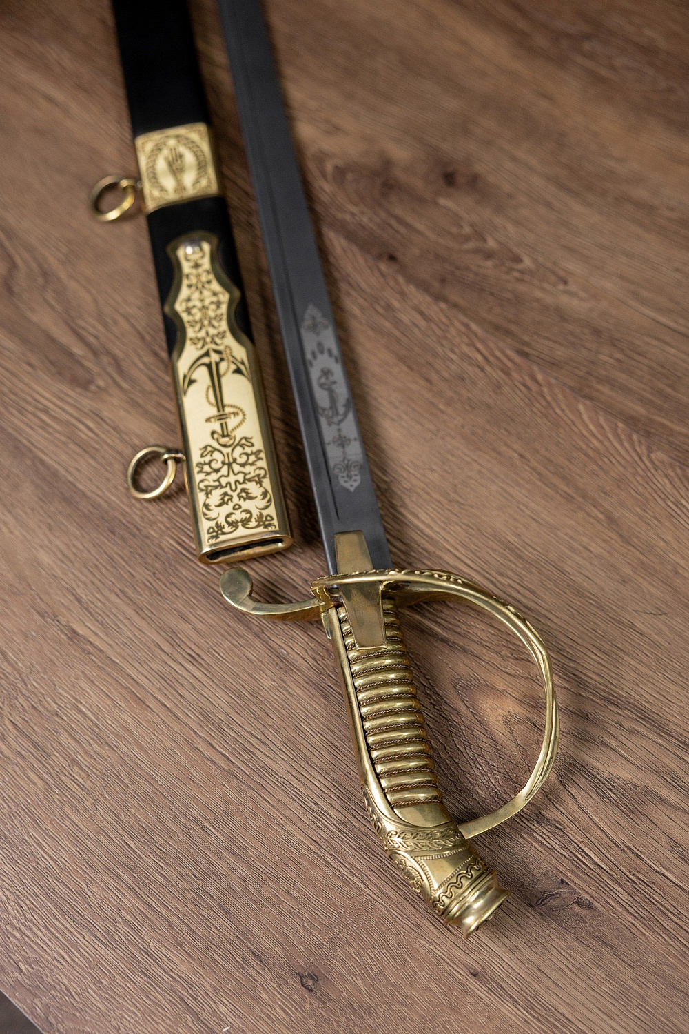 Палаш Морской юбилейный с латунной рукоятью 1855 года фото 