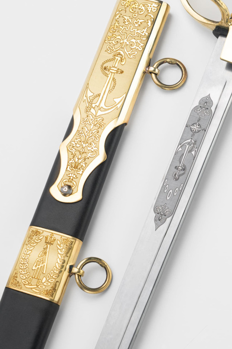 Палаш Морской юбилейный с латунной рукоятью фото 