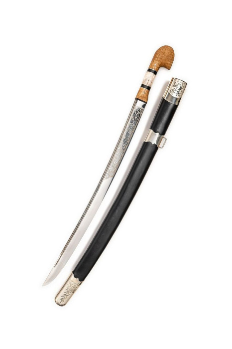 Кавказская мельхиор с резьбой (карагач,кость) фото 